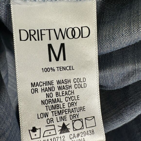 Driftwood Embroidered Button Chambray Denim Lana Shirt Ocean Dusk Size Medium - Picture 3 of 11